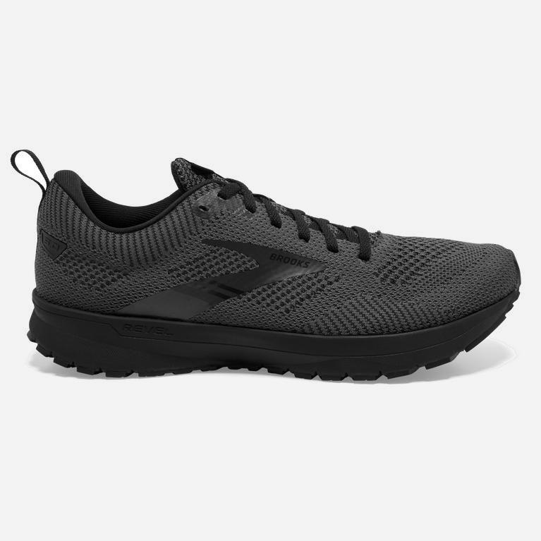 Tenis Brooks Revel 5 Performance - Zapatillas Para Correr En Asfalto Hombre - Negras / Gris (NFQR-16